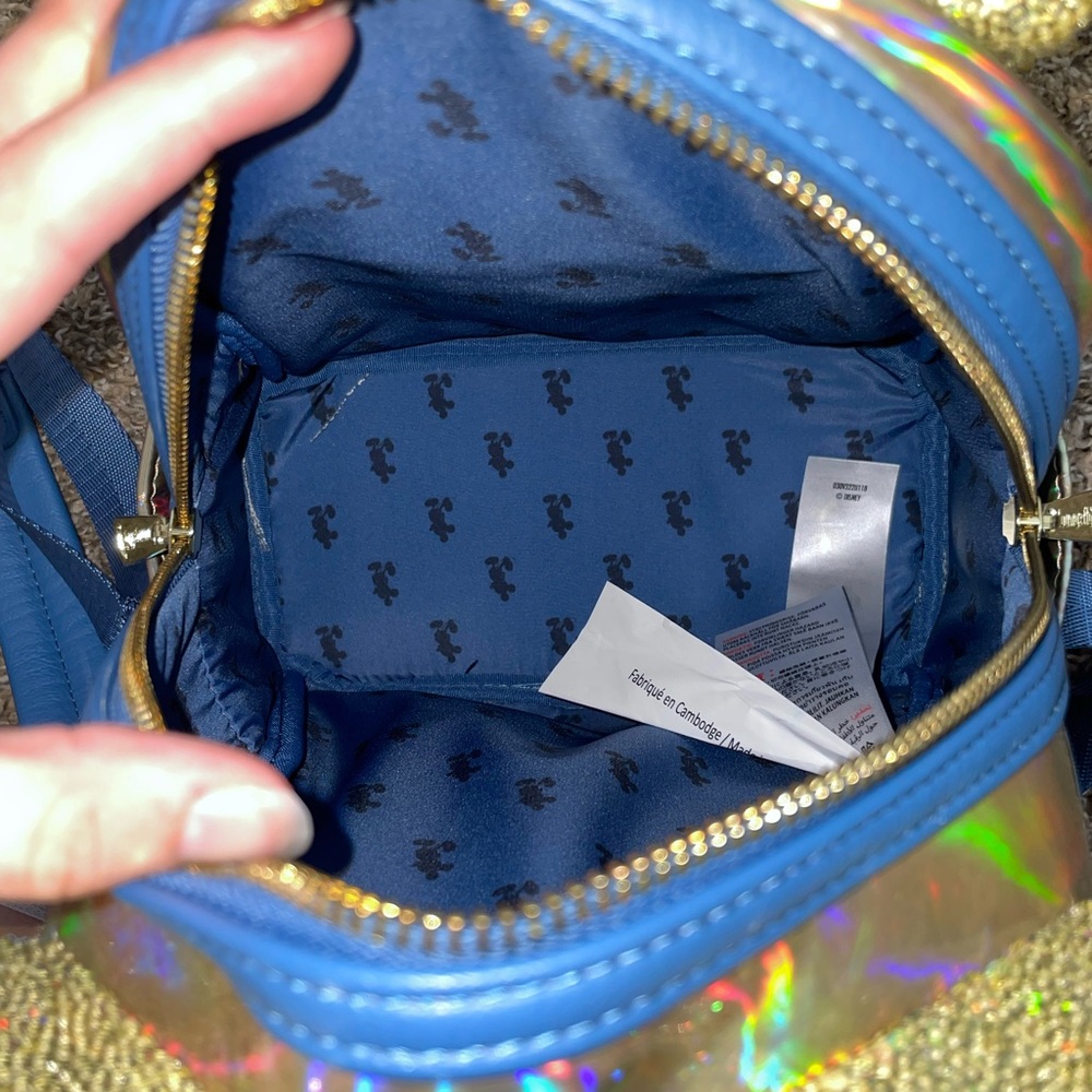 Loungefly Gold and Blue Sequin Backpack - Picture 4 of 5